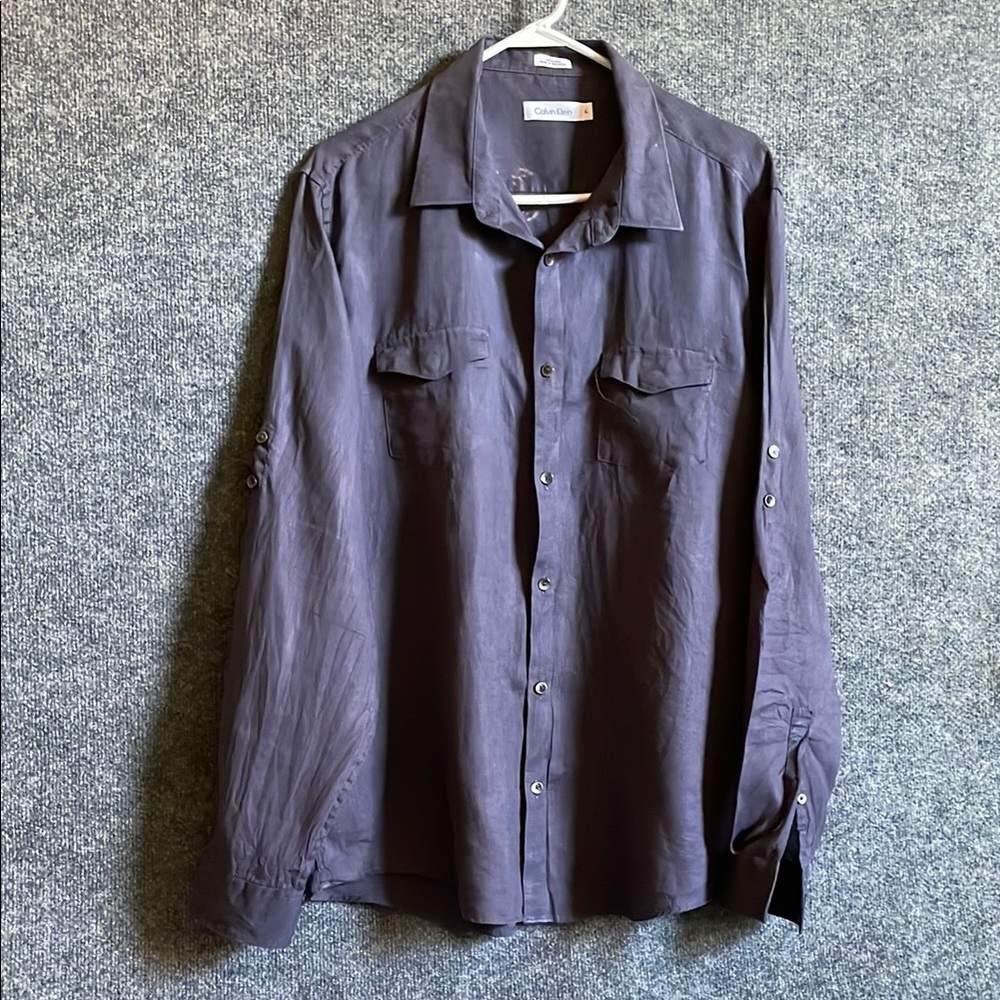 Calvin Klein Dark Gray Linen Shirt